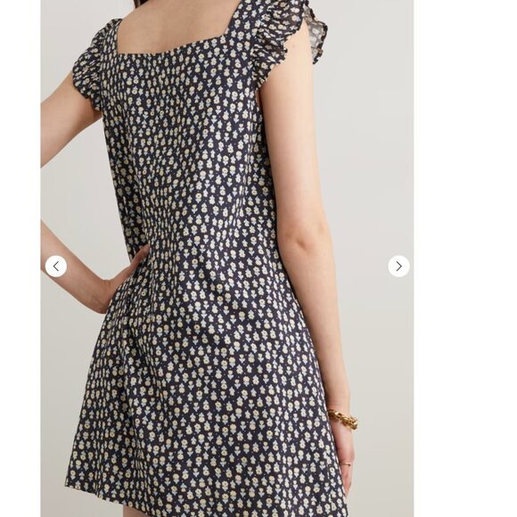 NWOT RE/DONE Women's Blue Floral-print Cotton-blend Jersey Mini Dress - Picture 2 of 7